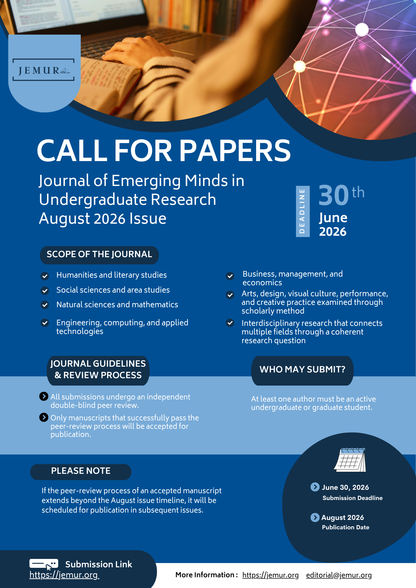 JEMUR Call for Papers poster
